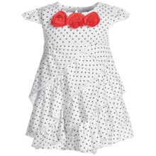 62%OFF パジャマ、ホオジロやロンパース プチレム水玉ティアードドレス - ブルマ、半袖（幼児女の子のため） Petit Lem Polka-Dot Tiered Dress - Bloomers Short Sleeve (For Infant Girls)画像